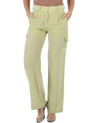Burberry - Mist Nell Mid-rise Silk Crepe De Chine Cargo Trousers - Lyst