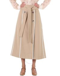 Chloé - Scallop-trim Belted Trench Skirt - Lyst