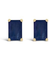 Haus of Brilliance - 14K 6X4Mm Emerald Shaped Sapphire Solitaire Stud Earrings - Lyst
