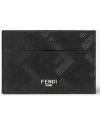 Fendi - Shadow Slim Leather Card Holder - Lyst