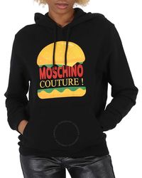 Moschino - Cotton Burger Logo Print Hoodie - Lyst