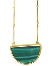 Tresorra - 14K Malachite Geometric Half Moon Necklace - Lyst