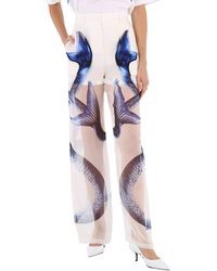 Burberry - Ladies Mermaid Tail Print Mulberry Silk Trousers, Brand Size 4 (Us - Lyst