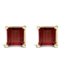Haus of Brilliance - 14K 5X5Mm Princess Cut Garnet Solitaire Stud Earrings - Lyst