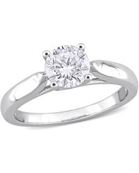 Amour - 1 Ct Dew Created Moissanite Solitaire Engagement Ring - Lyst