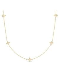 Roberto Coin - 18K Love By The Inch 5 Station Diamond Flower Necklace - Lyst