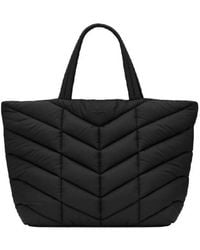 Saint Laurent - Chevron Quilted Puffer Tote Bag - Lyst