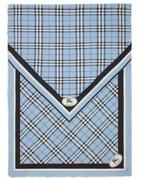 Burberry - Bank Check Knight Stamp Silk Scarf - Lyst