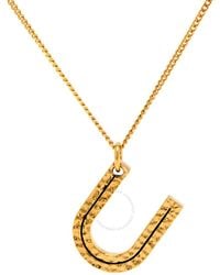 Burberry - U Alphabet Charm Gold-plated Necklace - Lyst