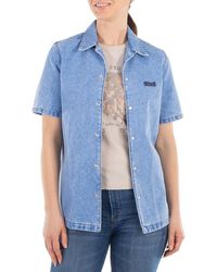 Marni - Short Sleeve Denim Logo Shirt - Lyst