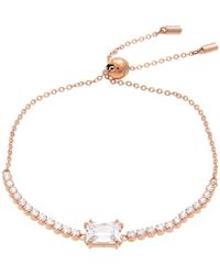Swarovski - Matrix Rose-Tone Tennis Bracelet - Lyst