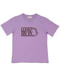Moncler - Girls Lavender Cotton Logo T-shirt - Lyst
