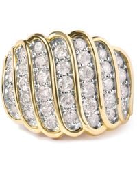 Haus of Brilliance - 14K Plated .925 Sterling 2.00 Cttw Diamond Multi Row Band Ring (J-K Color, I1-I2 Clarity) - Lyst