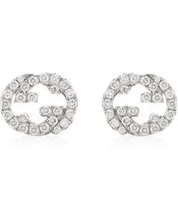 Gucci - Interlocking G 18Ct 0.38Ct Diamond Stud Earrings - Lyst