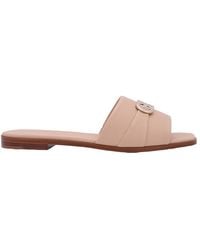 Ferragamo - Salvatore Ladies Leather Rhodes Gancini Flat Sandals - Lyst