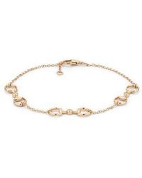Gucci - Horsebit 18K Rose Diamond Bracelet - Lyst