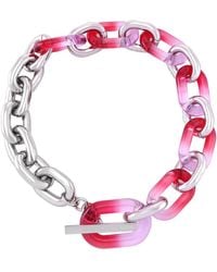 Rabanne - Paco Oversized Chain Link Logo-Engraved Resin Necklace - Lyst