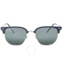 Ray-Ban - New Clubmaster Polarized Blue Mirrored Sunglasses Rb4416 6656g6 51 - Lyst