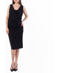 Saint Laurent - Draped V-Neck Sleeveless Dress, Brand - Lyst