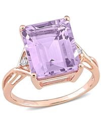 Amour - 5 7/8 Ct Tgw Rose De France And Topaz Cocktail Ring - Lyst