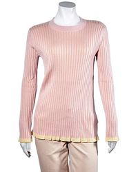 Burberry - Knit Tops Solid Crew Neck - Lyst