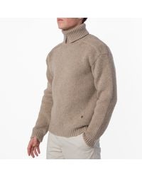 Burberry - Logo Applique Roll Neck Wool Blend Jumper - Lyst