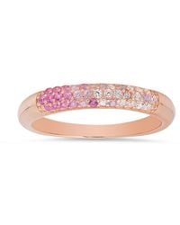 Kylie Harper - 14K Rose Over Petite Sapphire Ombre Pave Cz Band Ring - Lyst