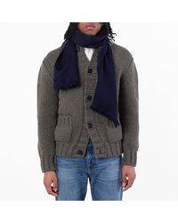 Emporio Armani - Wool Scarf With Jacquard Logo Lettering - Lyst