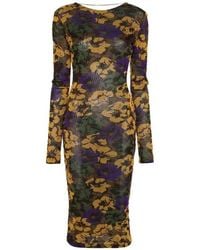 Saint Laurent - Floral-Print Backless Maxi Dress, Brand Size 38 - Lyst