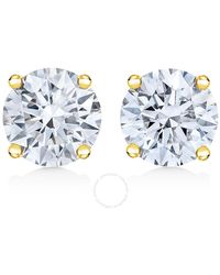 Haus of Brilliance - Ags Certified 14k Yellow Gold 1/2 Cttw 4-prong Set Brilliant Round-cut Solitaire Diamond Push Back Stud Earrings - Lyst