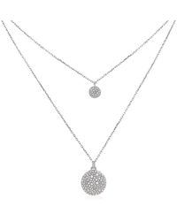 Swarovski - Meteora Pendant Small Layer Rhodium Shiny Crystal - Lyst