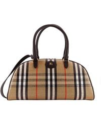 Burberry - Coated Canvas Crossbody Bag With Check Pattern - Lyst
