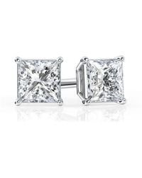 Brilliant Diamond - 1/2 Carat Princess Cut Lab Grown Diamond Stud Earrings - Lyst