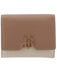 Burberry - Ladies Grainy Leather Tb Tri-Tone Compact Wallet - Lyst
