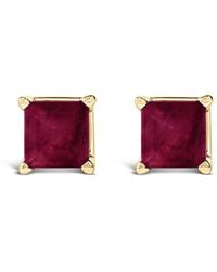 Haus of Brilliance - 14K 5X5Mm Princess Cut Ruby Solitaire Stud Earrings - Lyst