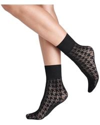 Wolford - Ladies Dylan Houndstooth Net Socks - Lyst