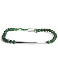 Haus of Brilliance - Sterling Malachite Bead Station Bracelet With Bolo Clasp - Lyst