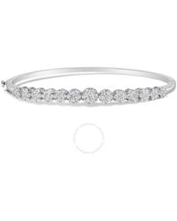 Haus of Brilliance - 14K 2 5/8 Cttw Round Diamond 7 Stone Floral Cluster Link Bangle Bracelet (H-I Color, Si1-Si2 Clarity) - Lyst