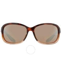 Costa Del Mar - Seadrift Copper Silver Mirror Polarized Glass Rectangular Sunglasses 6s9114 911403 60 - Lyst