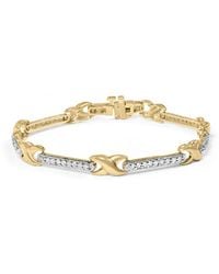 Haus of Brilliance - 10K 1.00 Cttw Pave Set Diamond Bar And X-Link 7" Bracelet (I-J Color, I3 Quality) - Lyst