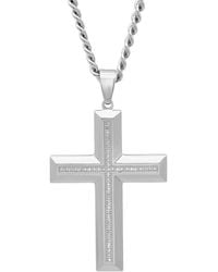Robert Alton - 1/4 Ctw Stainless Steel Diamond Cross Necklace - Lyst