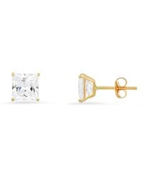 Kylie Harper - 10K 6Mm Princess-Cut Cubic Zirconia Cz Stud Earrings - Lyst