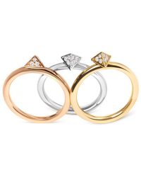 Haus of Brilliance - 14K Tri 1/3 Cttw Diamond Pyramid Stackable Band Ring Set (G-H, Si1-Si2) - Lyst