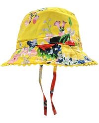Zimmermann - Floral-Print Drawstring Bucket Hat - Lyst