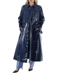 Burberry - Ink Jacket Detail Rubberized Cotton Trench Coat - Lyst