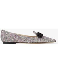 Jimmy Choo - Gala Coarse Glitter Fabric Flats, Brand Size 34.5 Us - Lyst