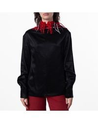Burberry - Long-Sleeved Check Scarf Top, Brand Size 6 Us - Lyst