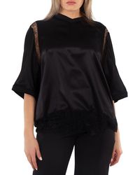 Burberry - Lace Detailed Short Sleeve T-Shirt, Brand Size 4 (Us - Lyst