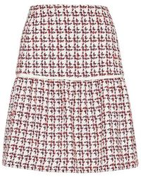 Ferragamo - Patterned Cotton-Blend Flounce Skirt, Brand Size 44 Us - Lyst