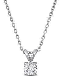 Created Forever - 1/2Ct Tw Lab-Grown Diamond Solitaire Pendant With Chain - Lyst